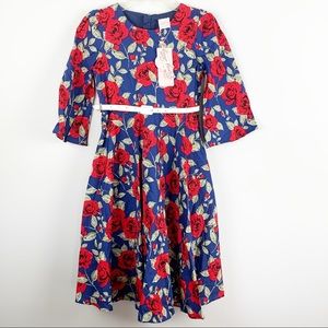 🌹 Pretty Floral Dress with Belt NWT!